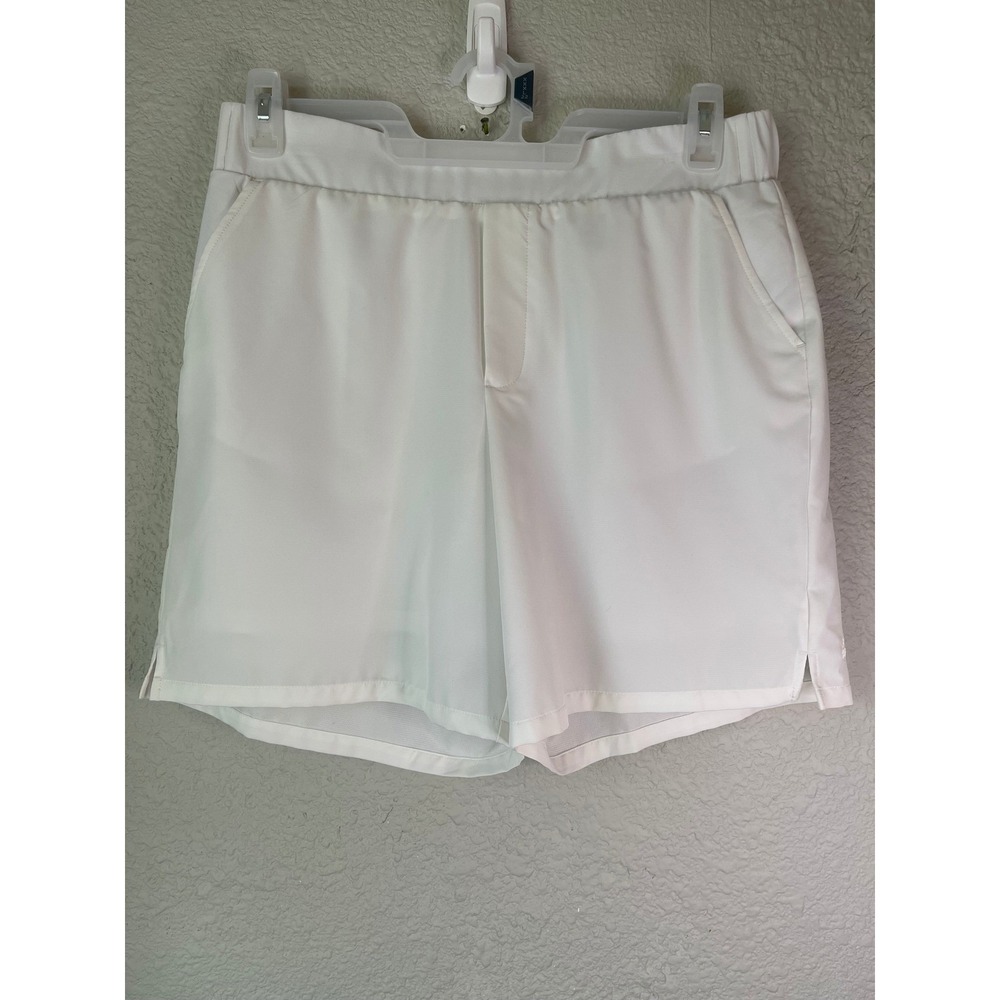 Tek Gear Athletic Golf Shorts White Elastic Waist‎ Pockets Women's Size M